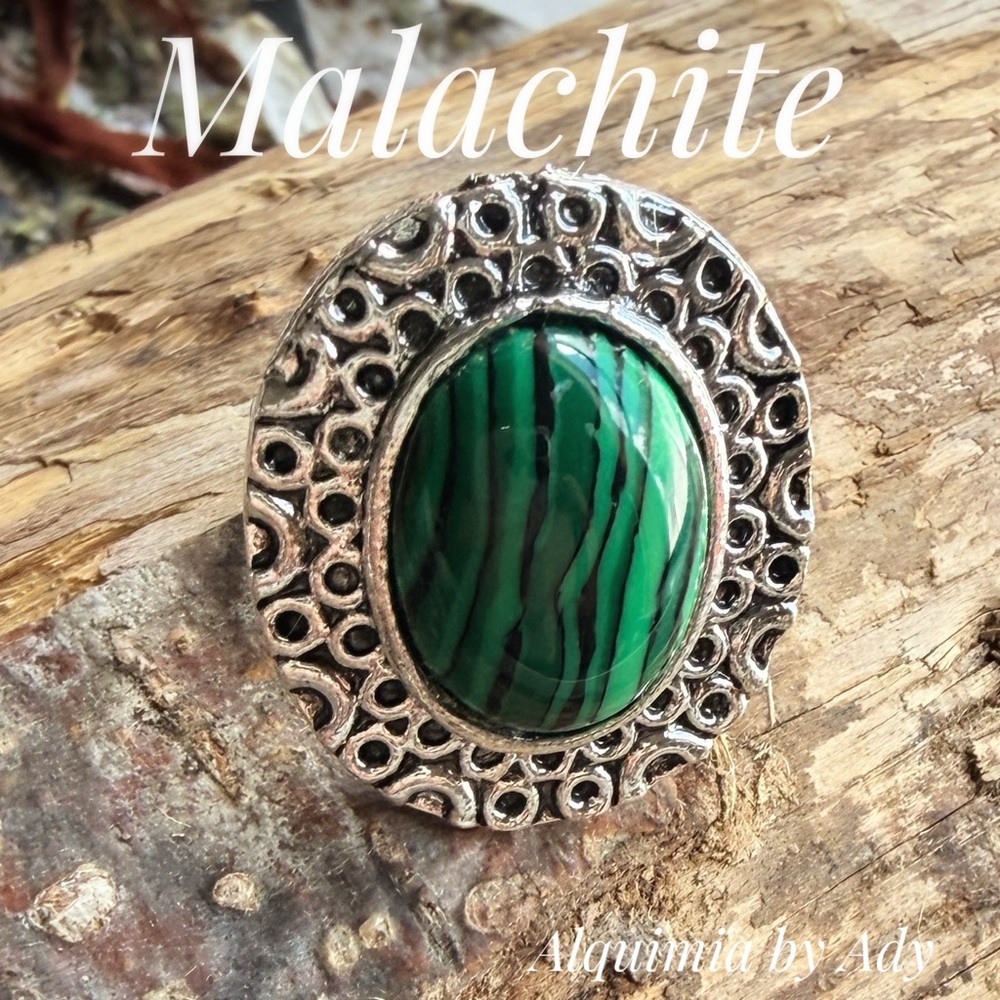 Malachite long earrings - Picture 6 of 9